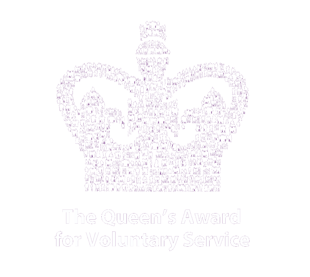 Queens Award For Voluntary Service - White Logo